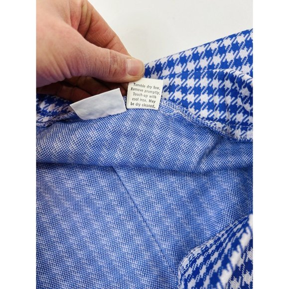 VTG 70s Houndstooth Plaid Knit High Rise Wide Leg Pants Disco - Picture 12 of 12